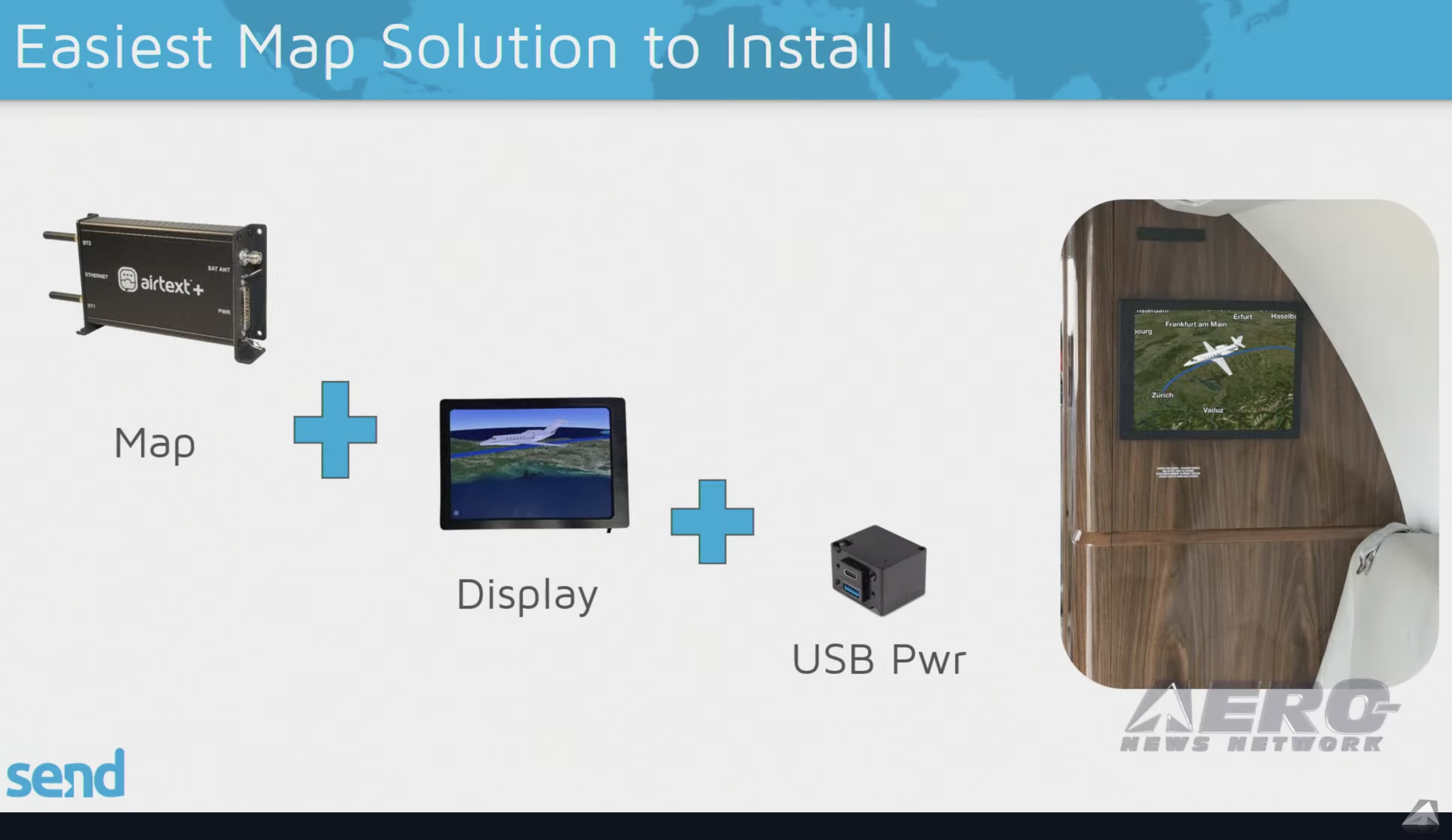 SEND easiest cabin moving map solution to install showing the three required components